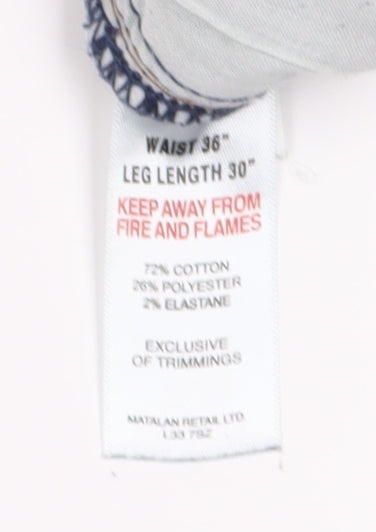 Matalan Men's Blue Straight Jeans, Size 36, Classic