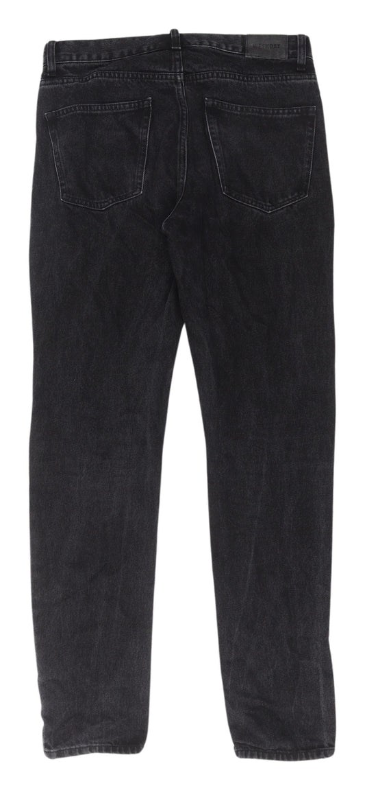 Unisex Adultss UK Size L Weekday Regular Fit Tapered Black Jeans