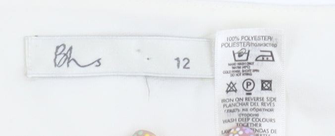 Womens UK Size 12 BHS White Basic T-Shirt