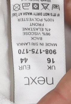 Womens UK Size UK 16 NEXT White Basic Button-Up