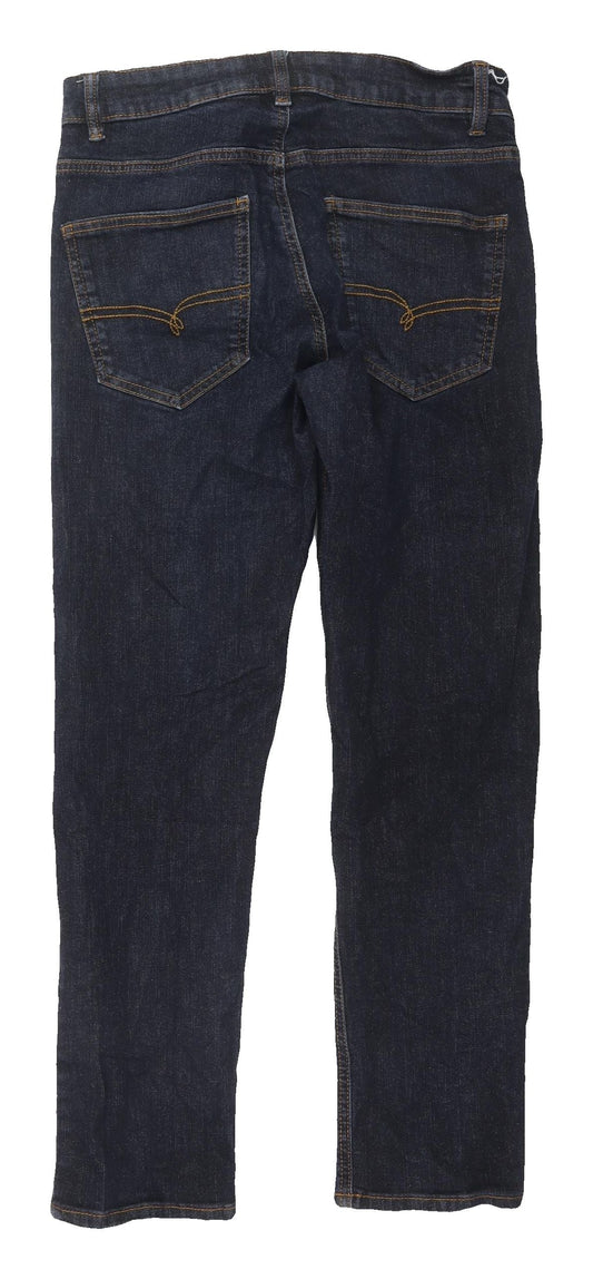 Next Women's Blue Straight Jeans, Size Short, 30 Waist