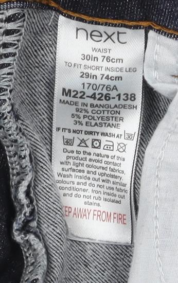 Next Women's Blue Straight Jeans, Size Short, 30 Waist