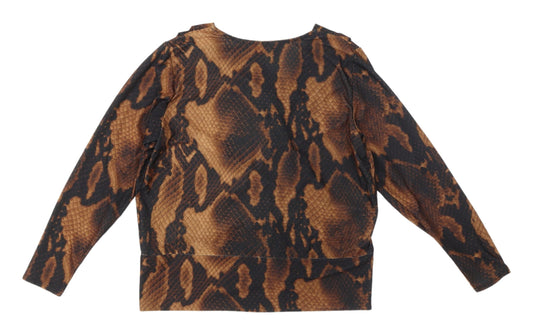 Womens UK Size 10 Dorothy Perkins Brown Wrap Blouse