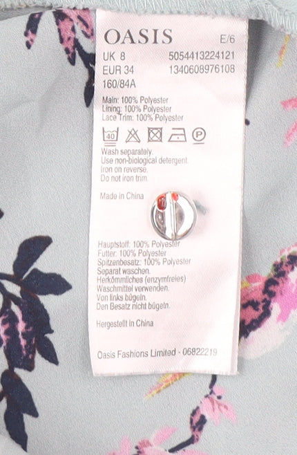 Womens UK Size 8 Oasis Multicoloured Tunic Blouse