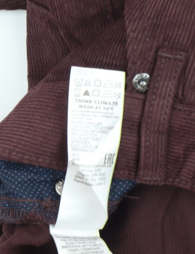 Marks and Spencer Men's Brown Corduroy Trousers 34"W 31"L