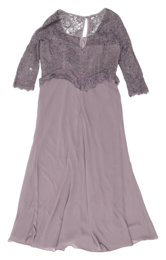 Berkertex Women's Long Purple Lace Formal Dress Size 14