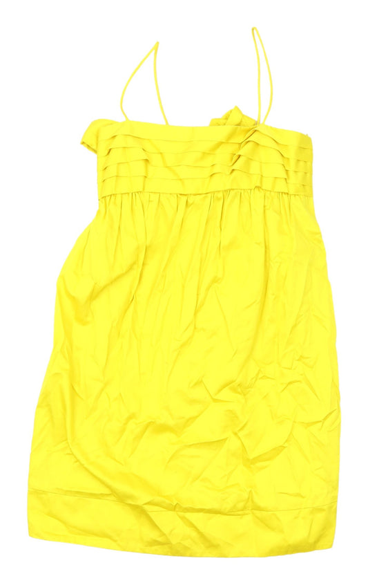 Additional front view of French Connection Yellow A-Line Dress, size 12, Women