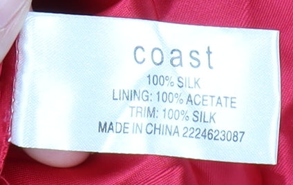 Coast Red Silk A-Line Strapless Dress Size 10