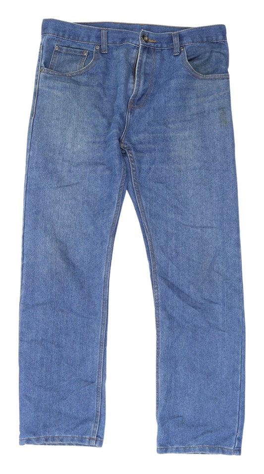 Additional front view of Denim Co. Blue Straight Jeans -, size M