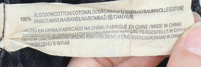 Pull & Bear Women's Black Cut-Off Denim Shorts