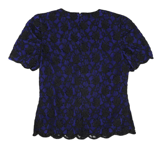 Womens UK Size 12 Kaleidoscope Blue Basic Blouse