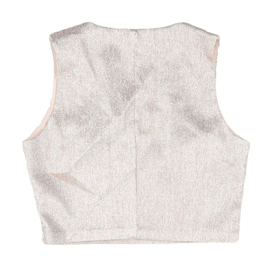 Miss Selfridge Women's Silver Cropped Blouse UK 12