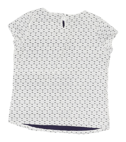 Womens UK Size 16 Debenhams White Basic Blouse