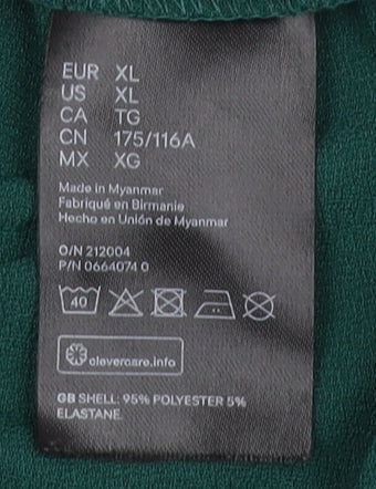 Womens UK Size XL H&M Green Basic T-Shirt