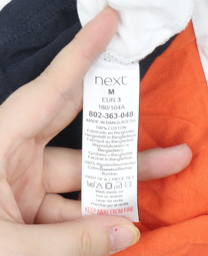 Next Men's Colourblock T-Shirt, M, White, Orange, Casual Cotton