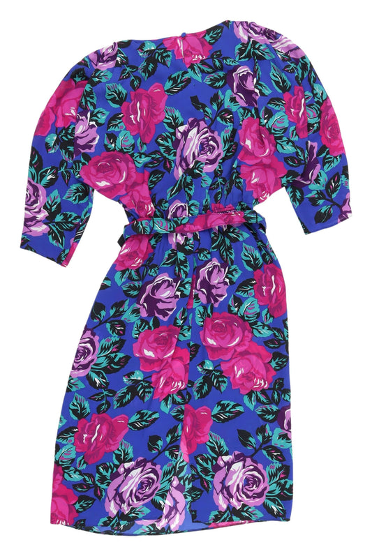 C&A Women's Multicoloured Floral A-Line Dress, Size 12