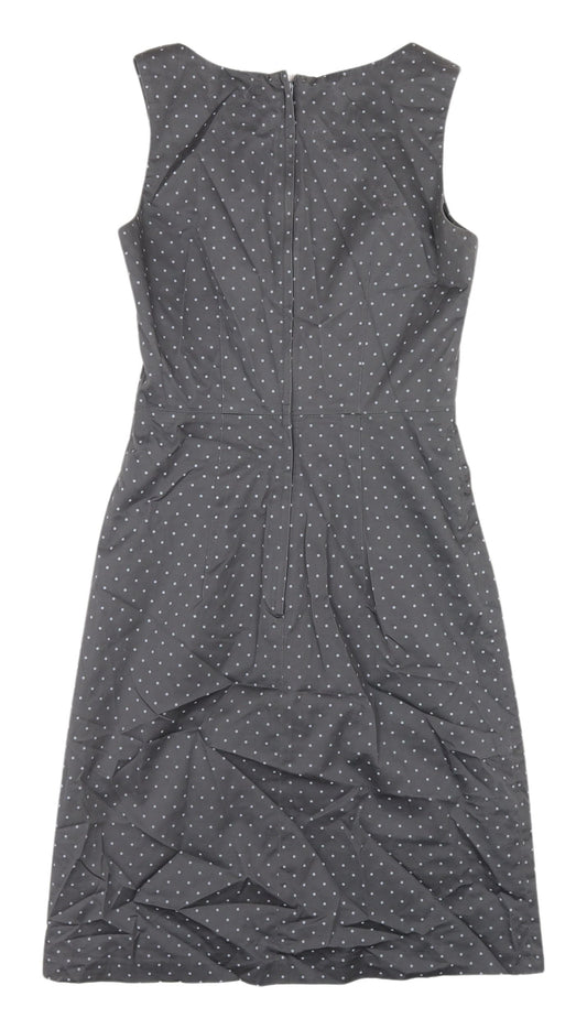 H&M Women's Grey Polka Dot Sheath Dress, Size 6