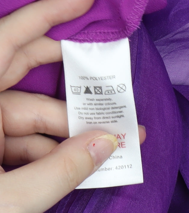 Womens UK Size 10 Monsoon Purple Wrap Blouse