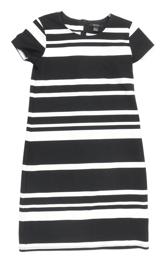 ESMARA Women's Black & White Striped Shift Dress XS