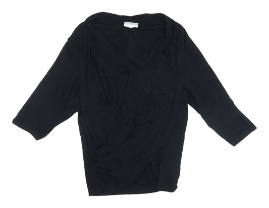 Womens UK Size M Wallis Black Wrap Blouse