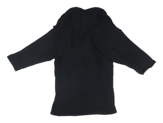 Womens UK Size M Wallis Black Wrap Blouse