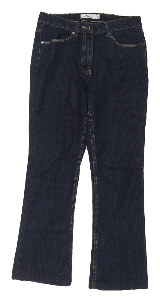 Womens UK Size 10 M&Co Regular Fit Straight Blue Jeans