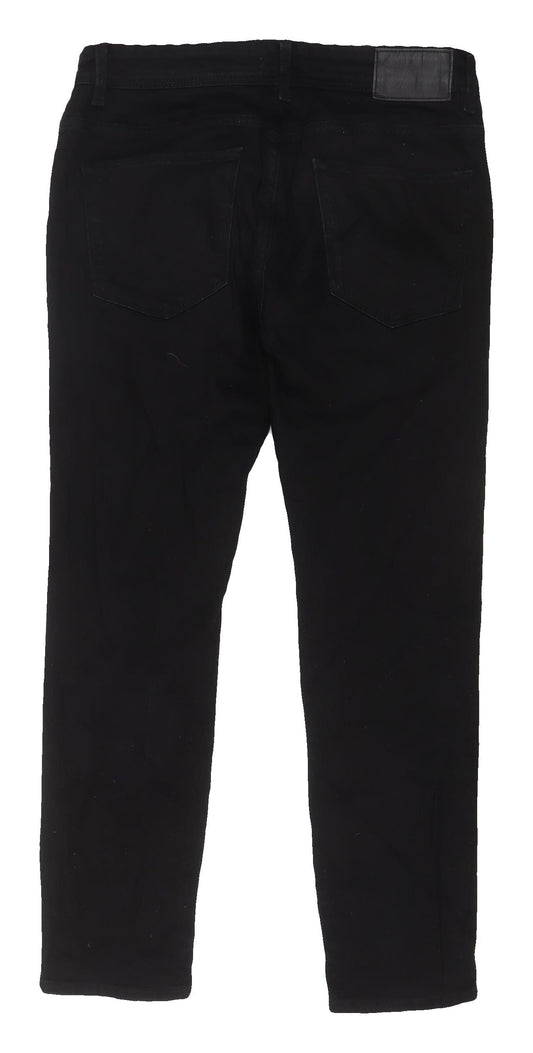 Mens UK Size 33 Selected Homme Slim Fit Straight Black Jeans