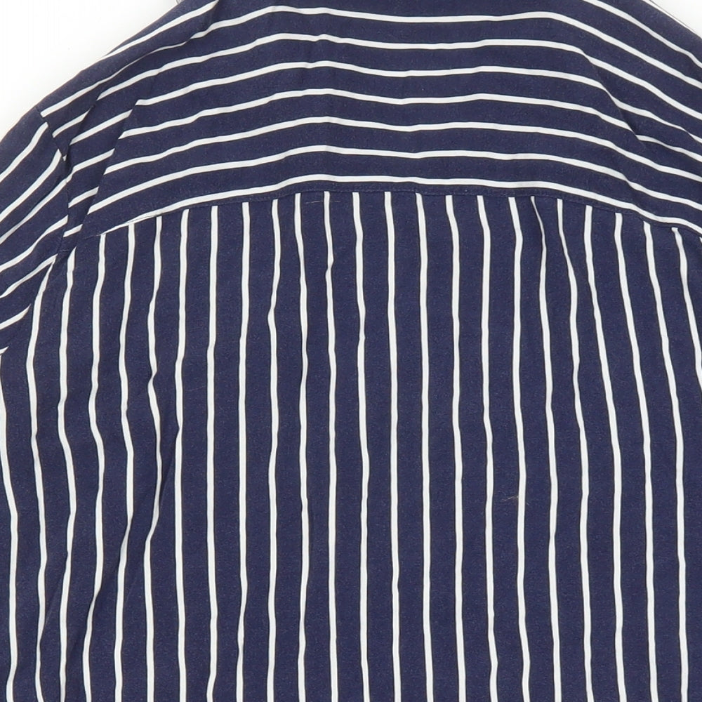 Womens UK Size 10 Divided by H&M Blue Basic Button-Up