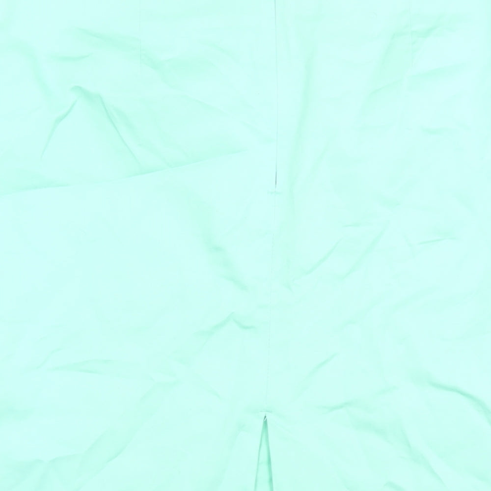 Oodji Womens Green Cotton A-Line Skirt Size 36 in Zip