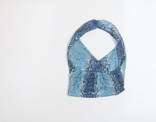 Womens UK Size 6 PRETTYLITTLETHING Blue Cropped Tank