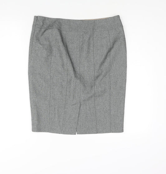 NEXT Womens Grey Polyester Straight & Pencil Skirt Size 14 Zip