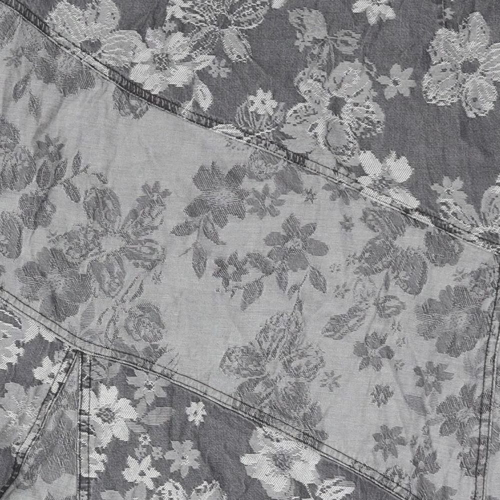 Marks and Spencer Womens Grey Floral Lyocell A-Line Skirt Size 16 Zip