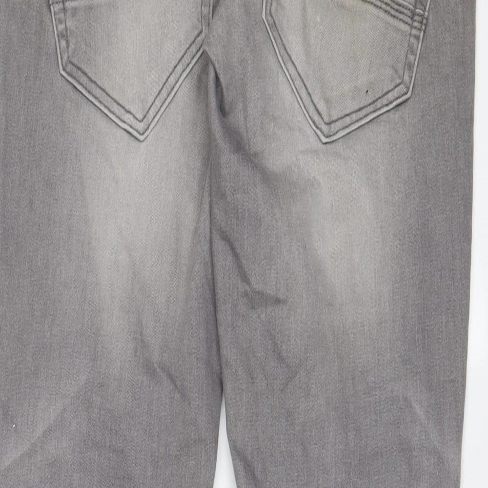 Burton Mens Grey Cotton Skinny Jeans Size 28 in L30 in Regular Zip - Pockets