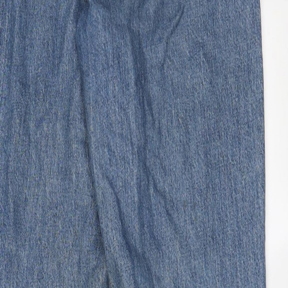 Monki Womens Blue Cotton Straight Jeans Size 26 in L31 in Regular Zip - Pockets