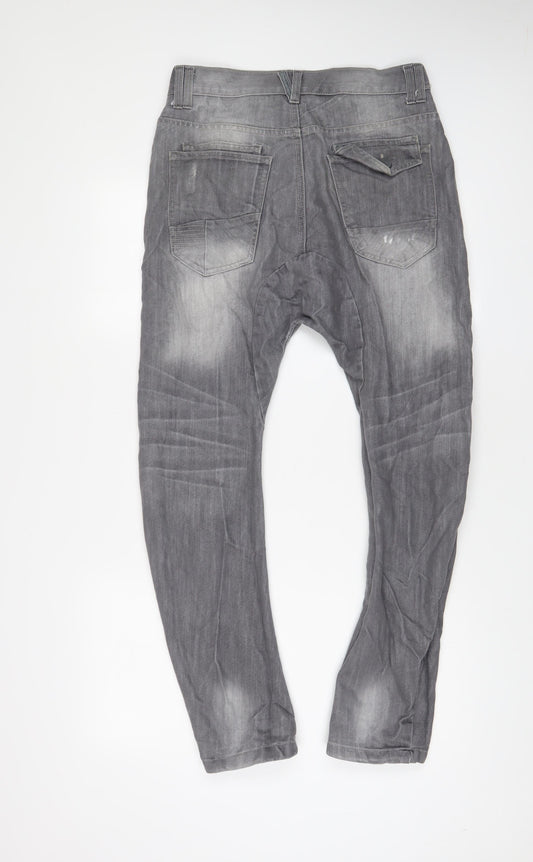 Denim & Co. Mens Grey Cotton Tapered Jeans Size 30 in L30 in Regular Zip - Arc Leg