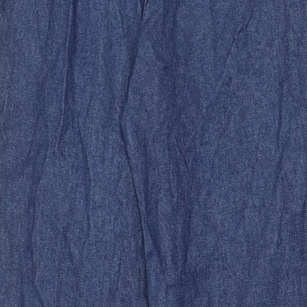 Rebecca Malone Womens Blue Cotton Straight Jeans Size M L28 in Regular - Elasticated waist