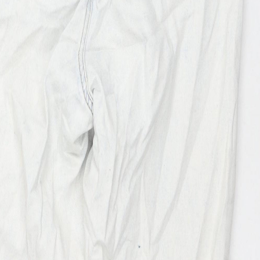 Womens UK Size 12 Missguided Regular Fit Straight White Jeans