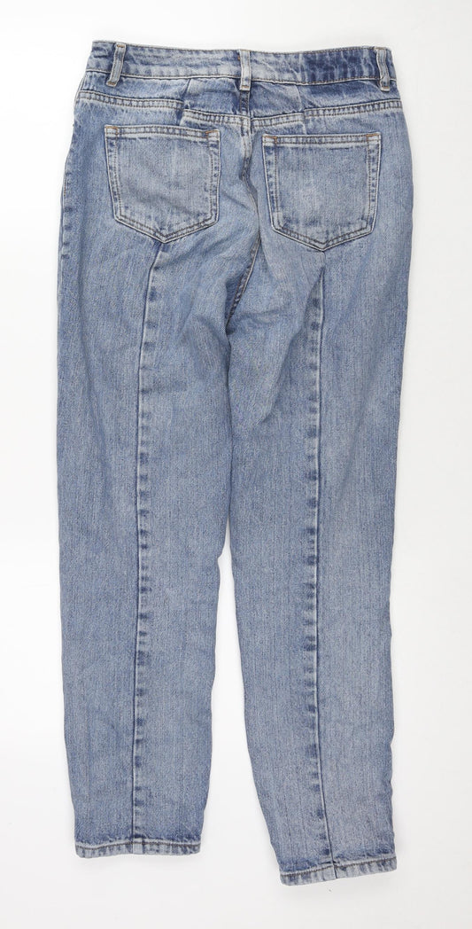 ASOS Womens Blue Cotton Straight Jeans Size 26 in L32 in Regular Zip