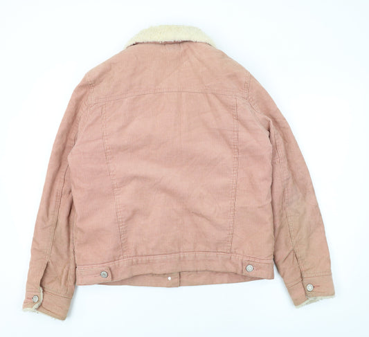 Denim & Co. Womens Pink Jacket Size 12 Button