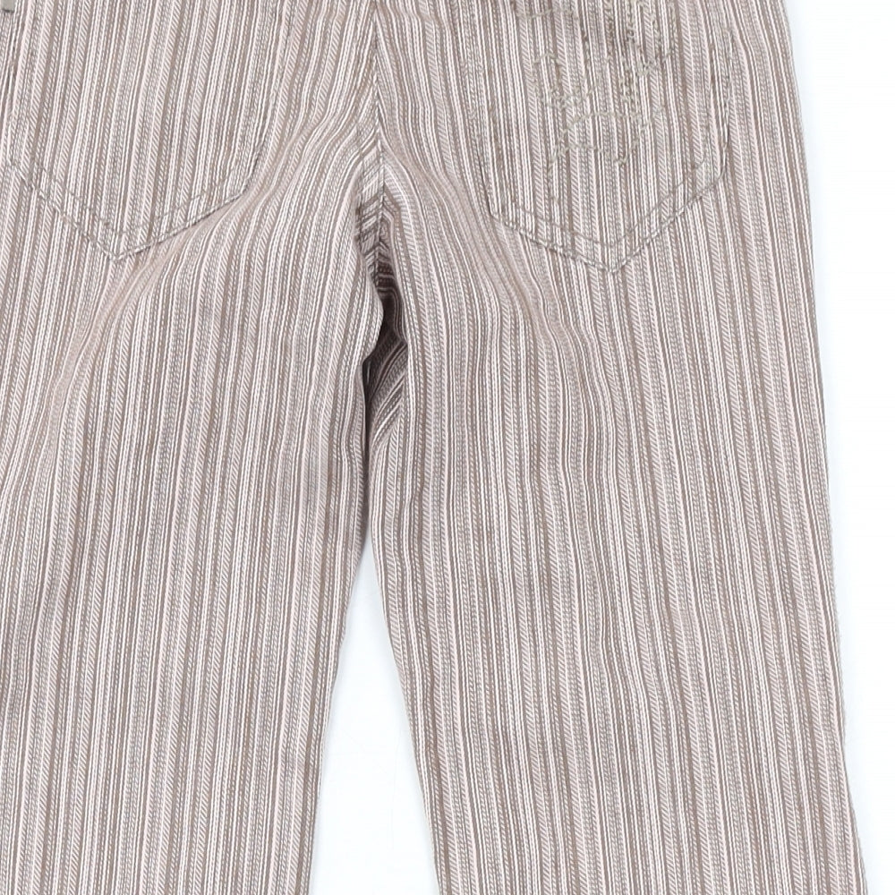 Pumpkin Patch Girls Pink Striped Cotton Dress Pants Trousers Size 7 Years L20 in Regular Zip - Embroidery