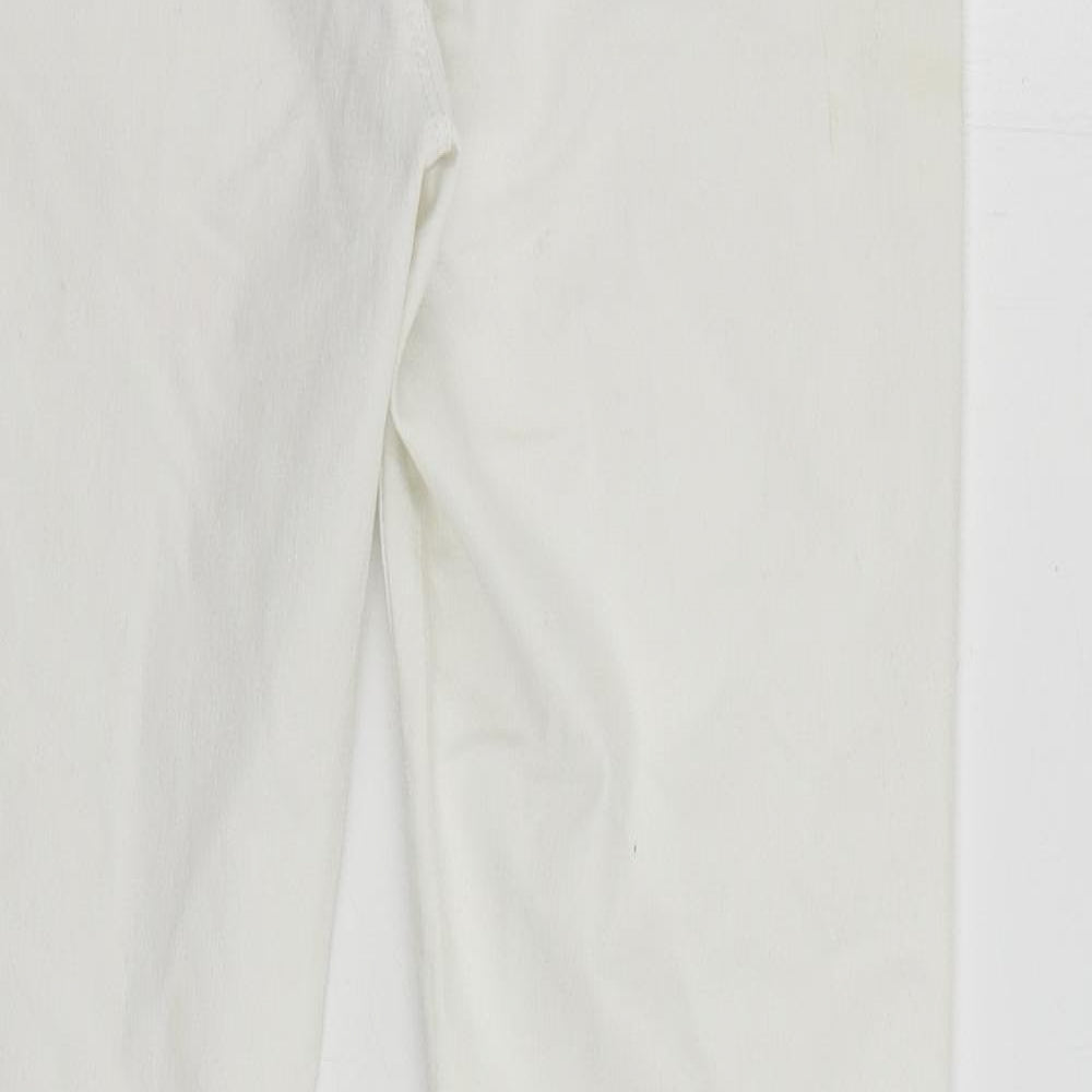 Dorothy Perkins Womens White Cotton Jegging Jeans Size 12 L27 in Regular - Elastic Waist