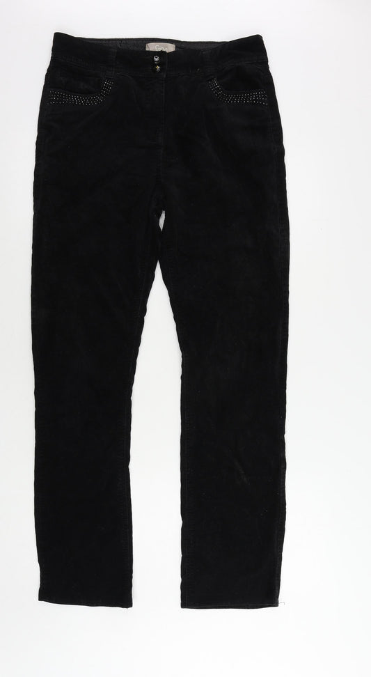 Womens UK Size 10 Soon Regular Fit Black Trousers