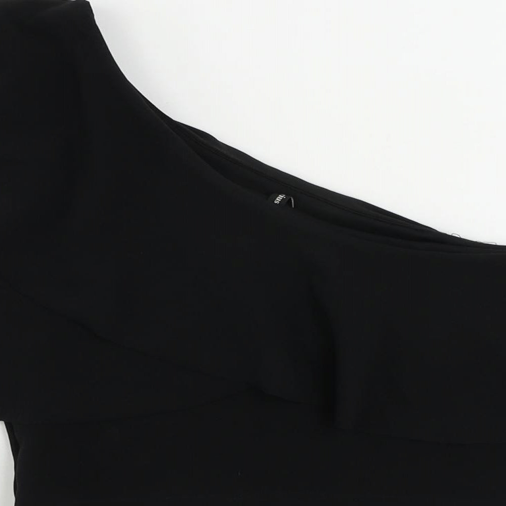 Womens UK Size M Stradivarius Black Cropped Blouse