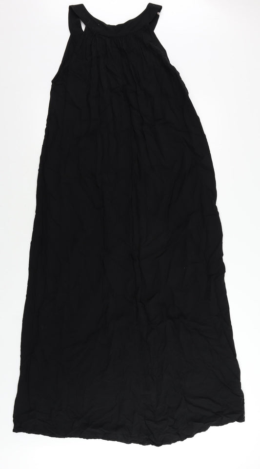 Avon Womens Black Viscose Maxi Size 8 Round Neck Pullover