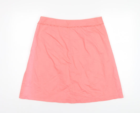 Dickins & Jones Womens Pink Cotton A-Line Skirt Size 14 Zip