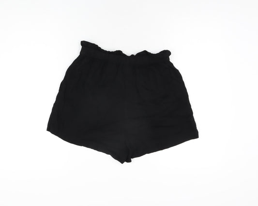 H&M Womens Black Viscose Basic Shorts Size 6 L3 in Regular Pull On