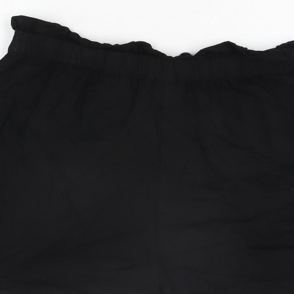 H&M Womens Black Viscose Basic Shorts Size 6 L3 in Regular Pull On