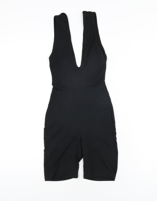 Womens UK Size 6 PRETTYLITTLETHING One-Piece Black Playsuit