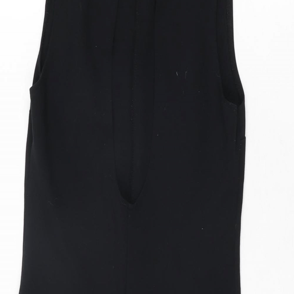 Topshop Womens Black Viscose Playsuit One-Piece Size 8 Button