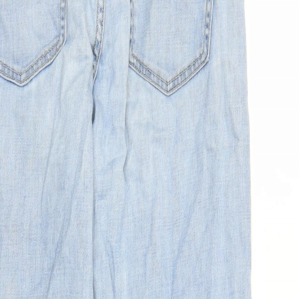 Uniqlo Womens Blue Cotton Straight Jeans Size 28 in L29 in Regular Zip - Pockets